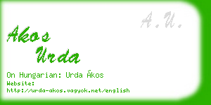 akos urda business card